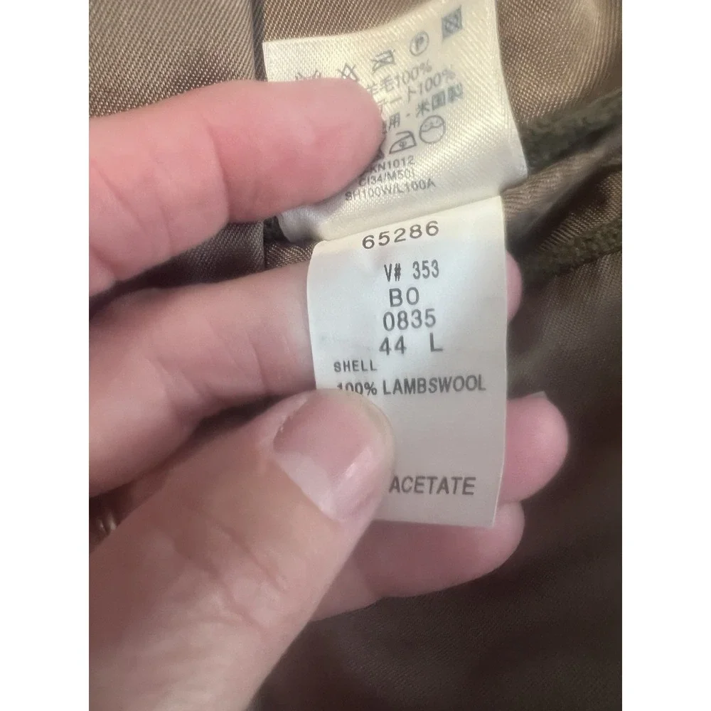 Lands End Sport Coat Mens 44L Green 3‎ Button 100% Lambs Wool